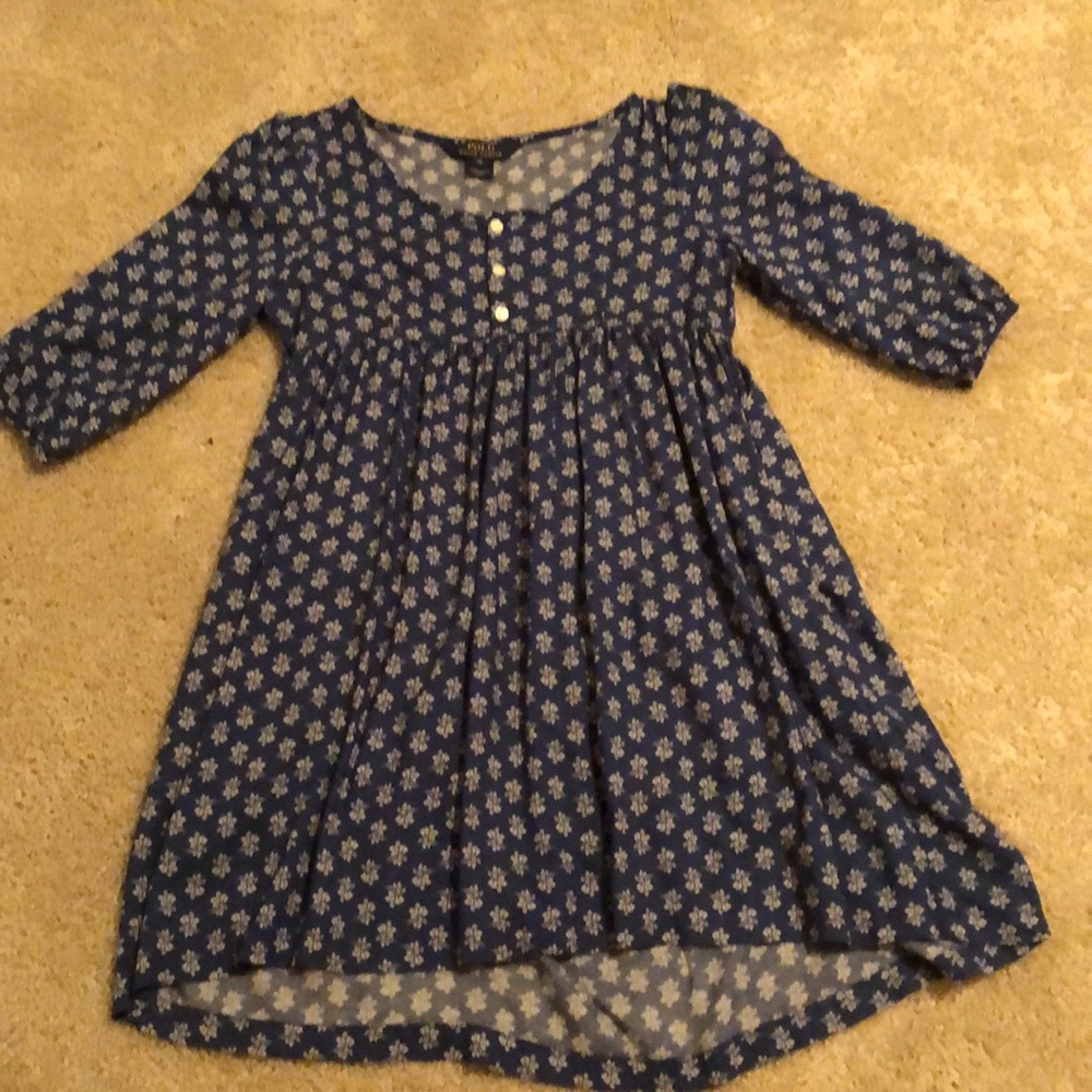 Polo dress size youth 10 navy blue and white